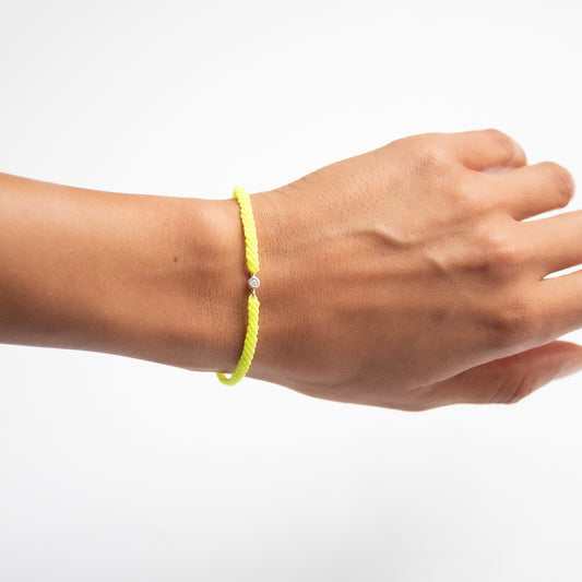 Neon Yellow Diamond Friendship Bracelet