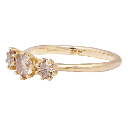 Triple Brown Diamond Blooming Ring