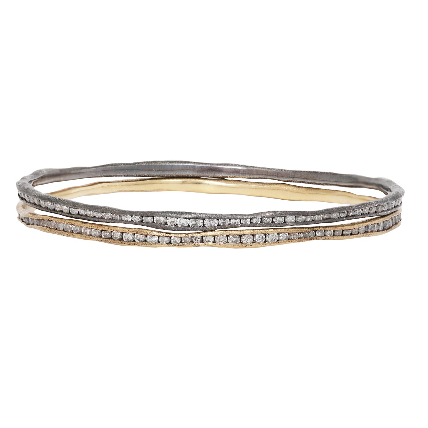 Gold & Diamond Fissure Bangle