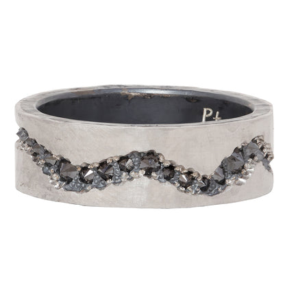 Platinum Black Diamond Fissure Band