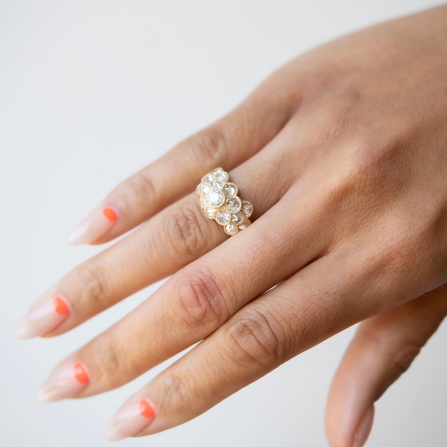 Diamond Bloom Cluster Ring