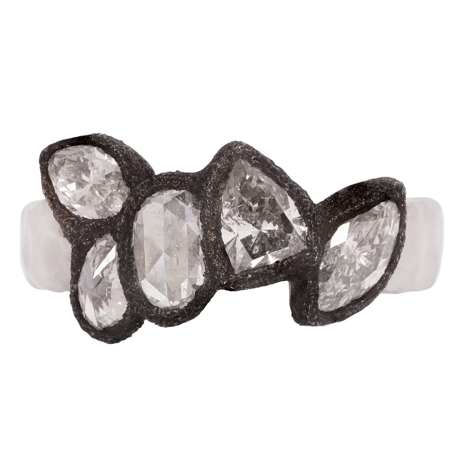 Icy Diamond Cluster Ring