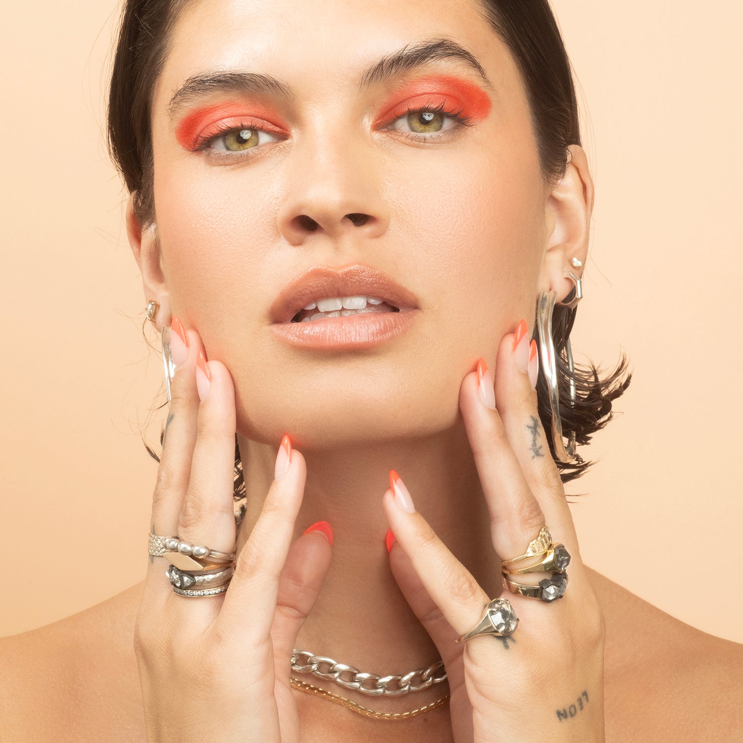 Silver Small Sinew Hoops