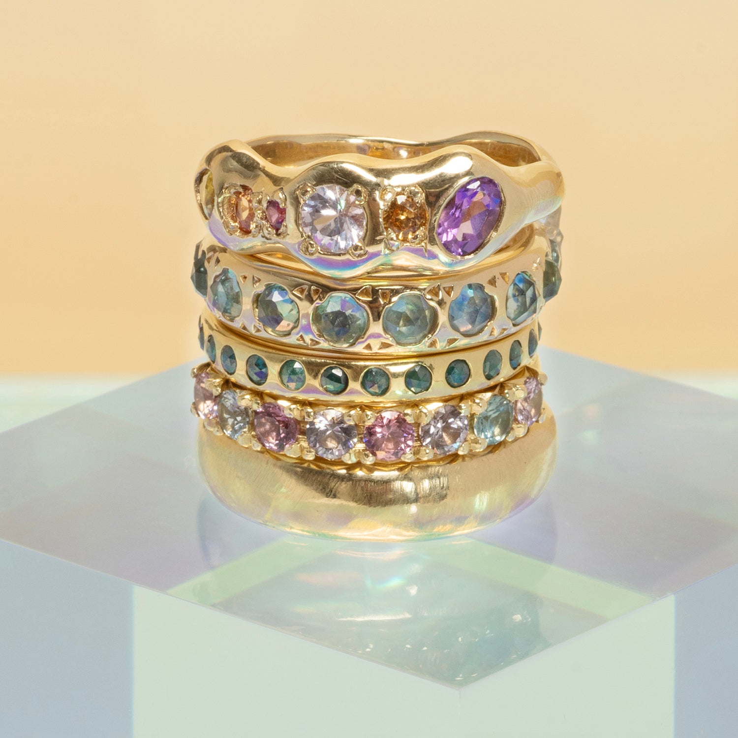 Green Diamond Eternity Band