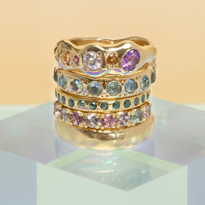 Green Diamond Eternity Band