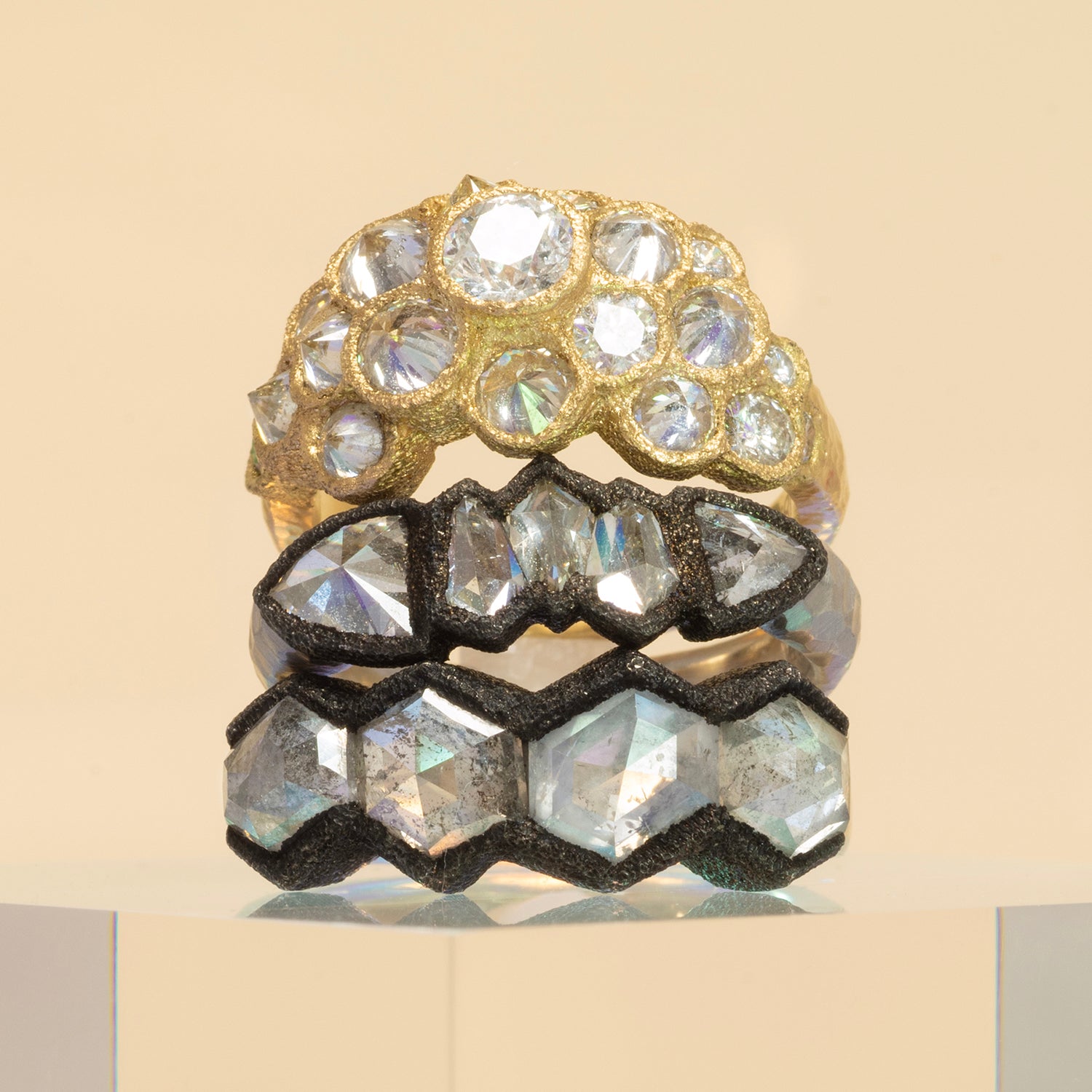 Celestial Hex Diamond Ring