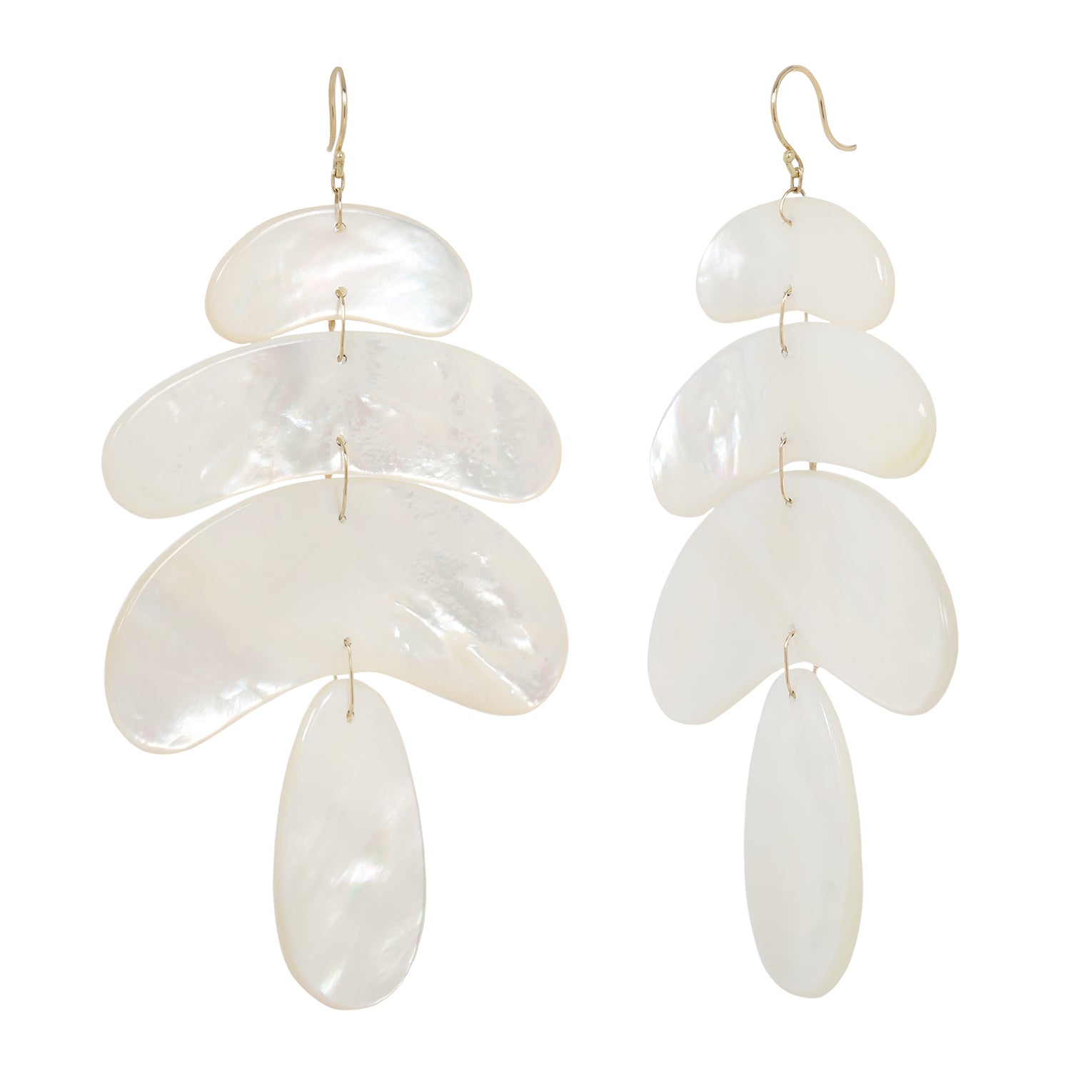 Large Mother of Pearl Totem Earrings