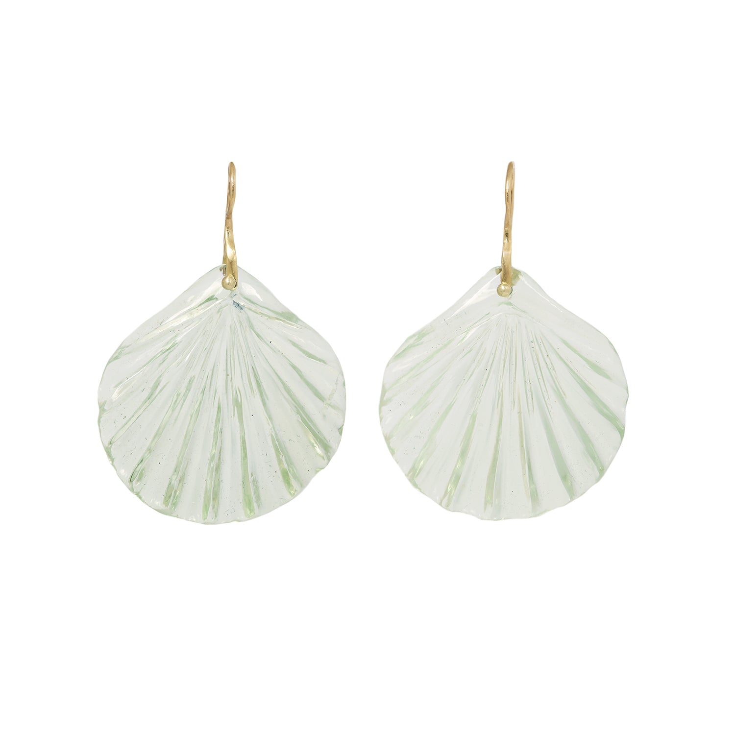 Green Amethyst Stone Fan Earring