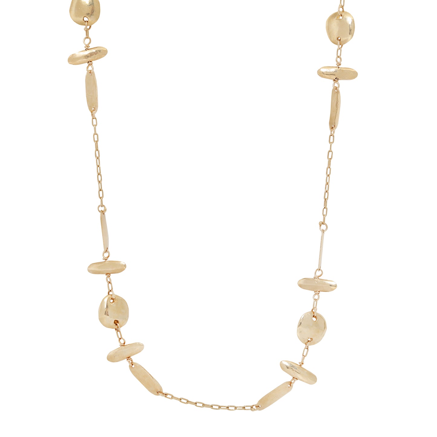 Double Cross Gold Necklace
