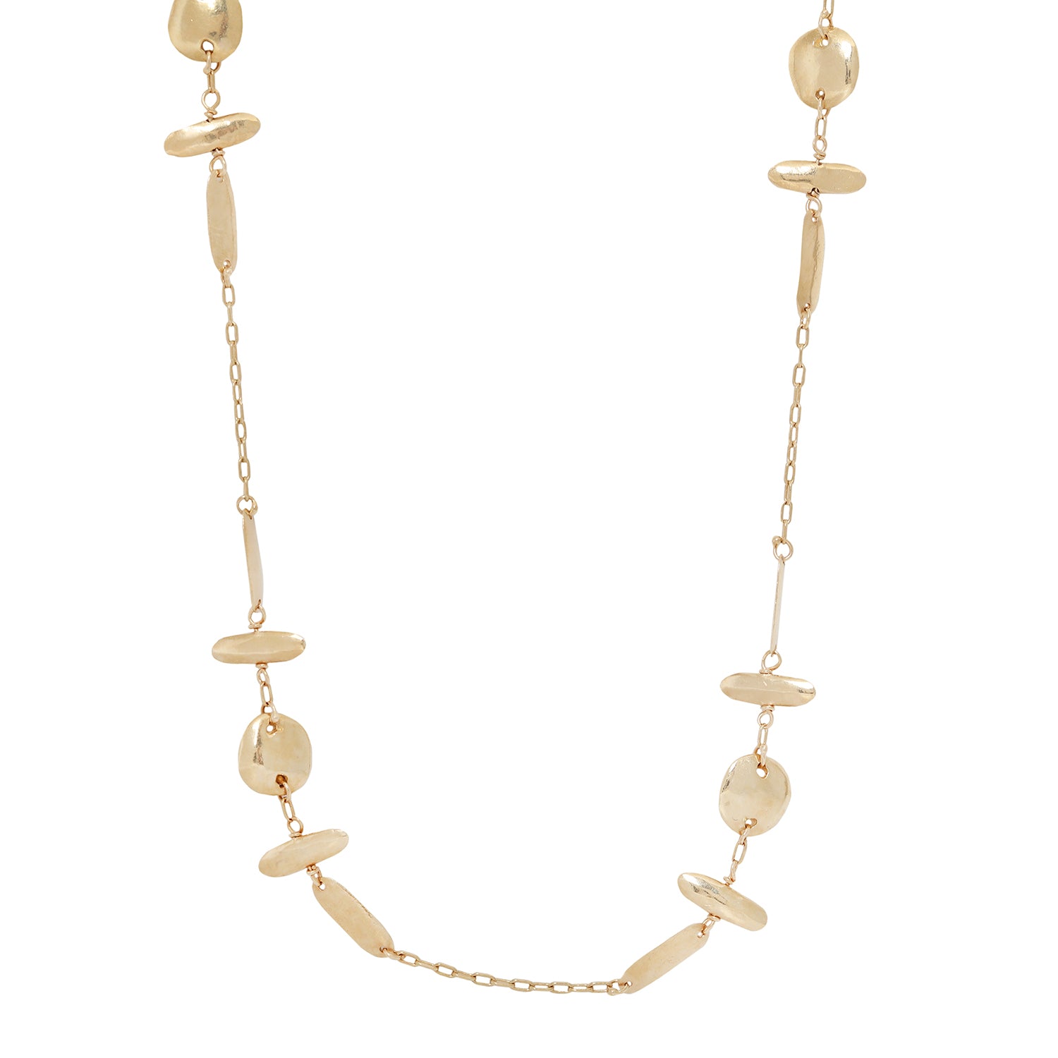 Double Cross Gold Necklace