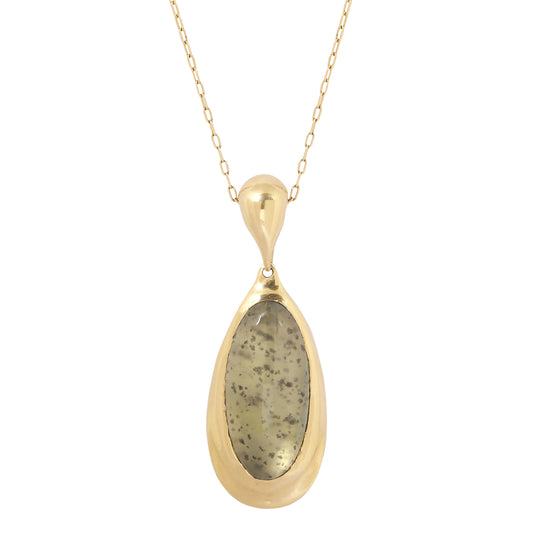 Moss Aqua Single Bead Necklace