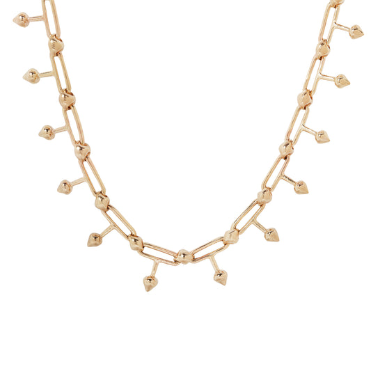 Gold Spikey Link Necklace