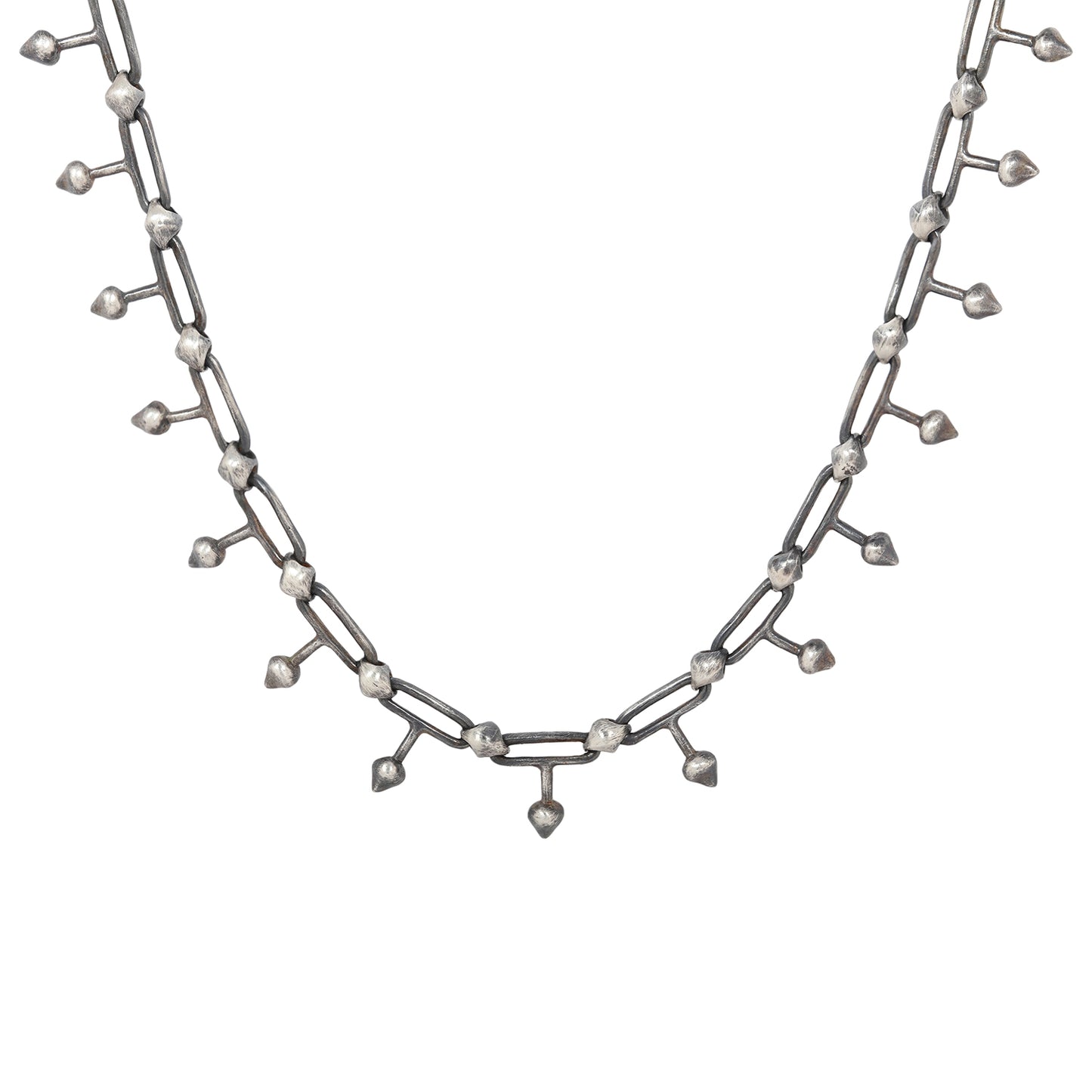 Silver Spikey Link Necklace