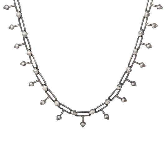 Silver Spikey Link Necklace