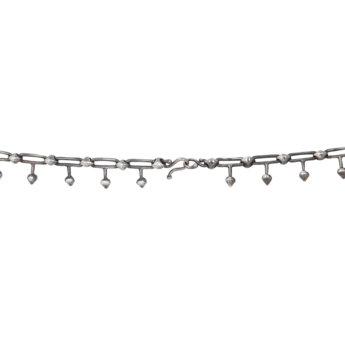 Silver Spikey Link Necklace