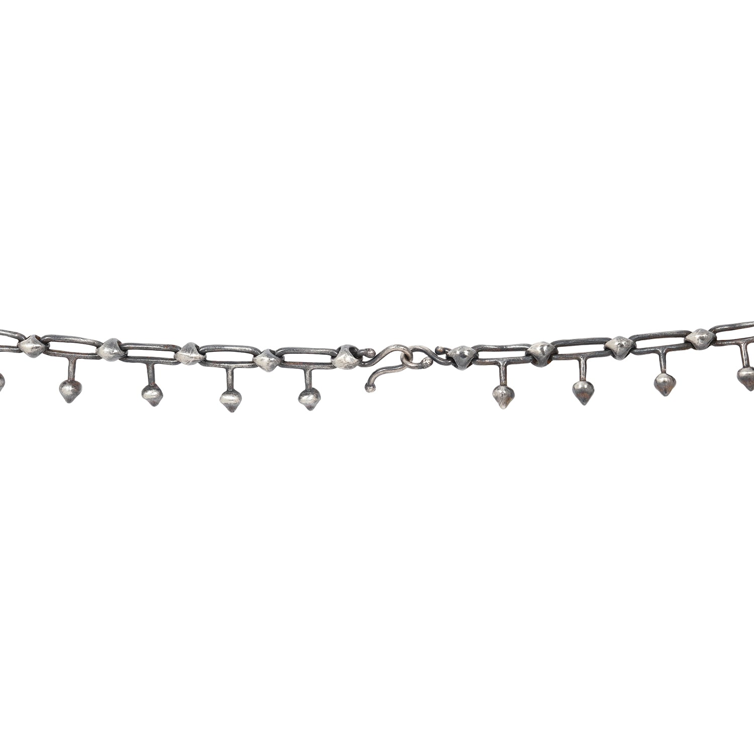 Silver Spikey Link Necklace