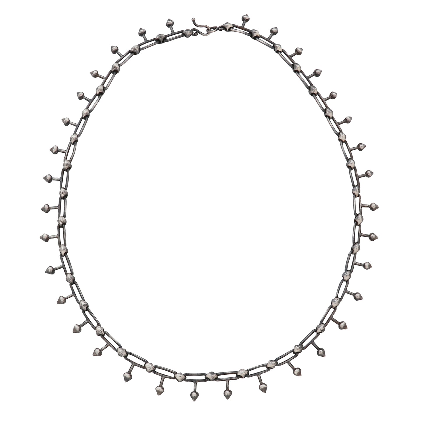 Silver Spikey Link Necklace