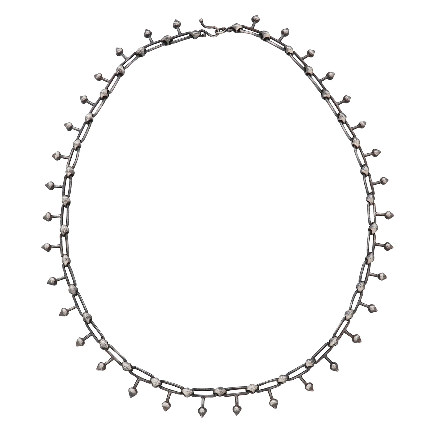 Silver Spikey Link Necklace