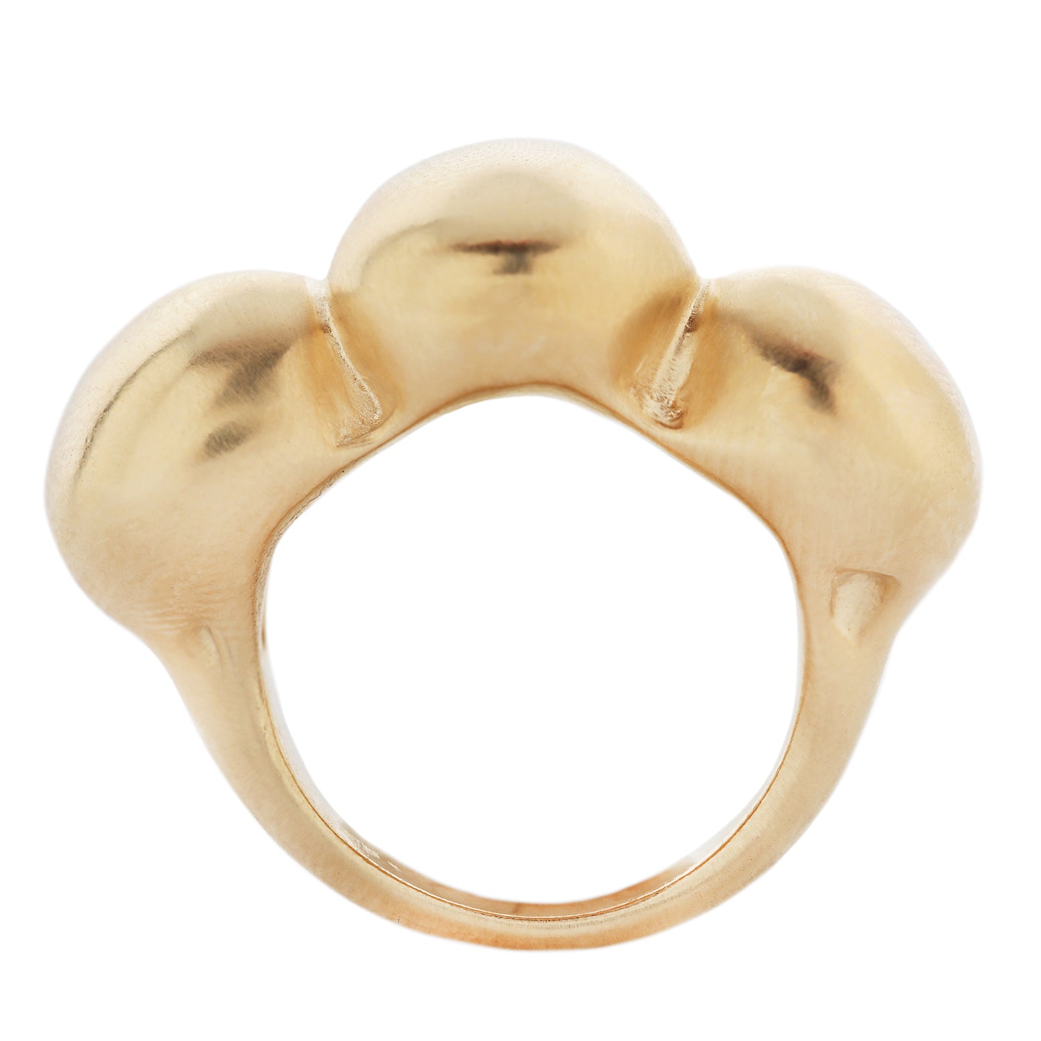 Gold Three Peony Buds Ring