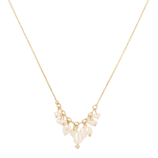 Shadow Diamond & Pearl Necklace