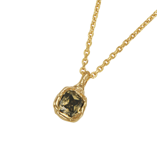 X 1.2ct Soft Green Diamond Nugget Necklace