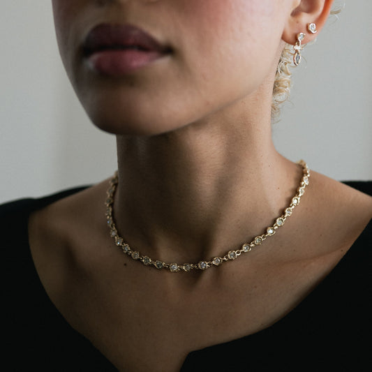 X Old Cut Diamond Choker Necklace