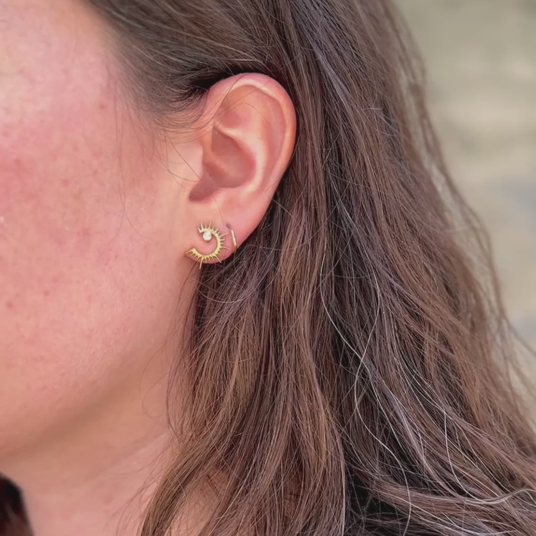 Sun & Moon Diamond Earrings