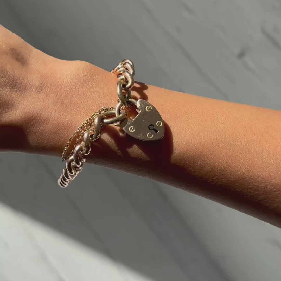 Gold Love Locket Heart Bracelet