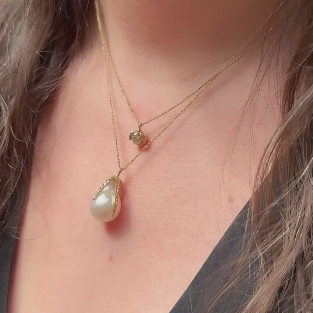 Gold Akoya Pearl Necklace