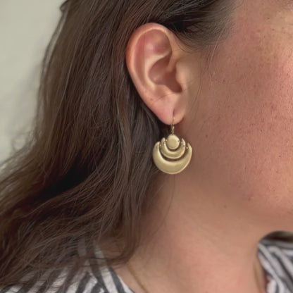 Gold Lotus Earrings