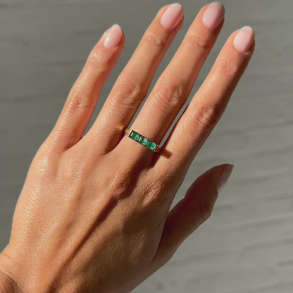 Emerald Guardian Bar Ring