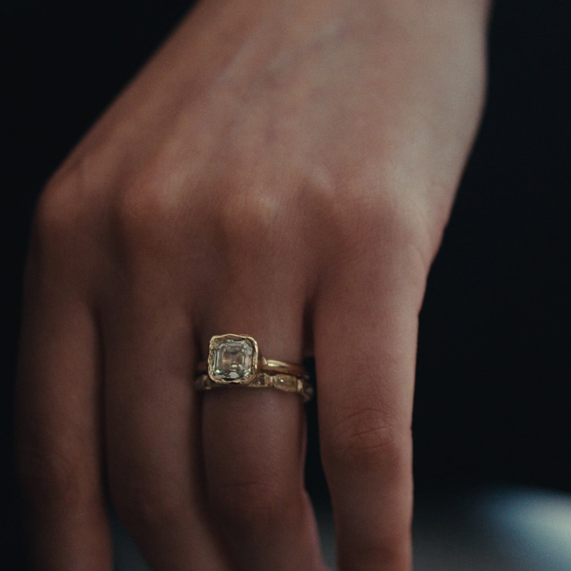 Armach 1.8ct Asscher Lemon Diamond Organic Ring