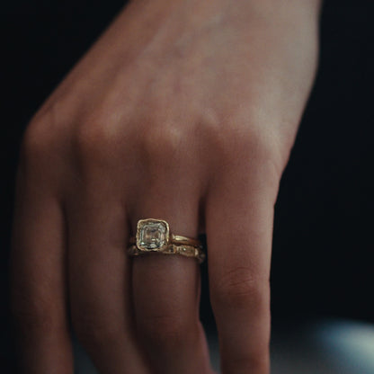 Armach 1.8ct Asscher Lemon Diamond Organic Ring