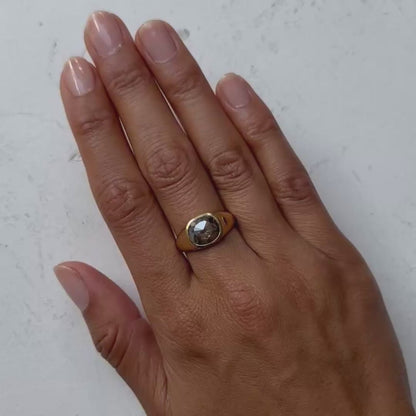 Speckled Diamond Strata Signet Ring