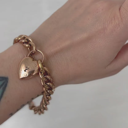 Domed Gold Heart Bracelet