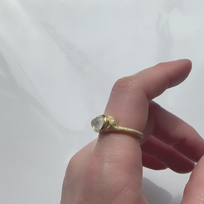 Double Headed Moonstone Serpent Ring