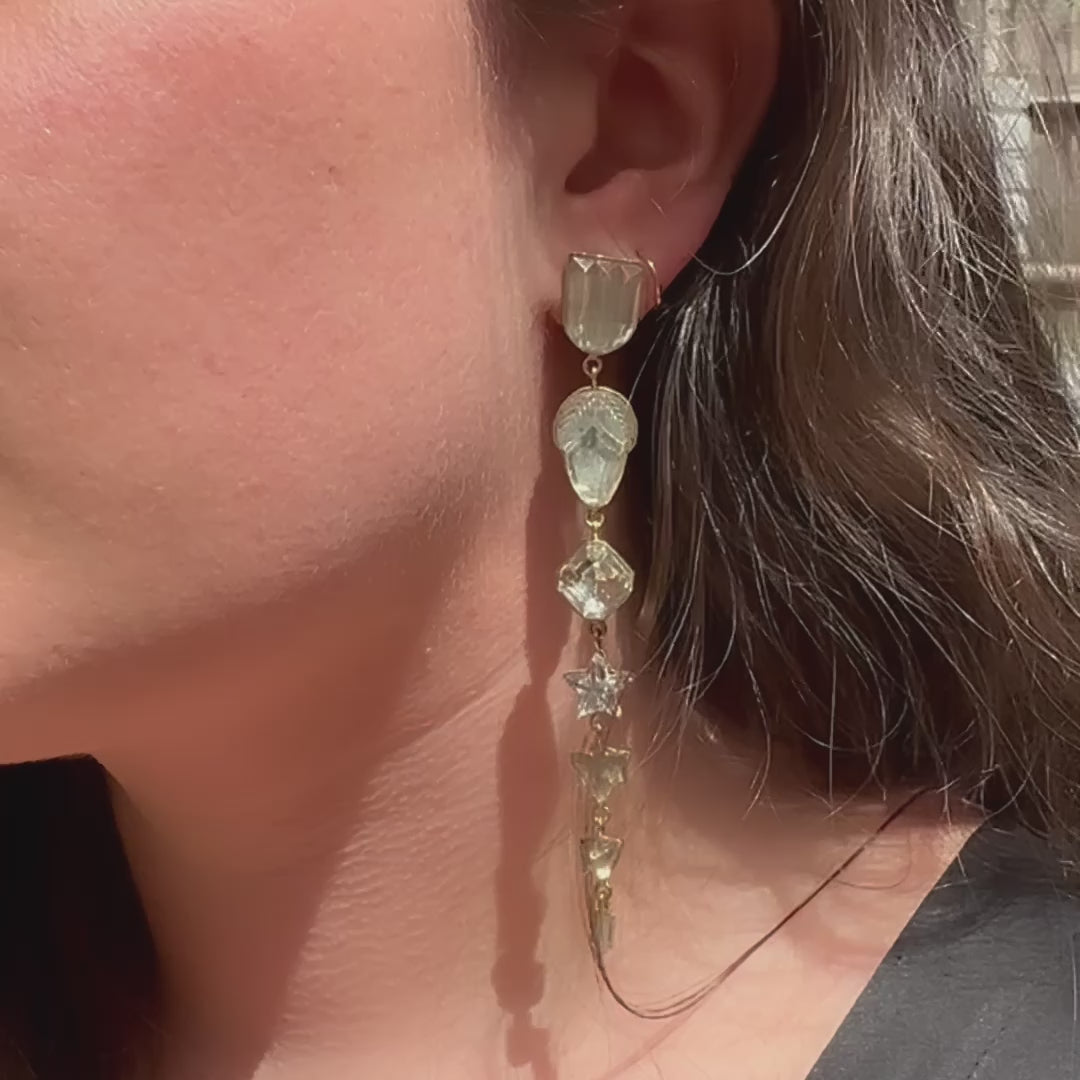 Star Seven Charm Drop Earrings
