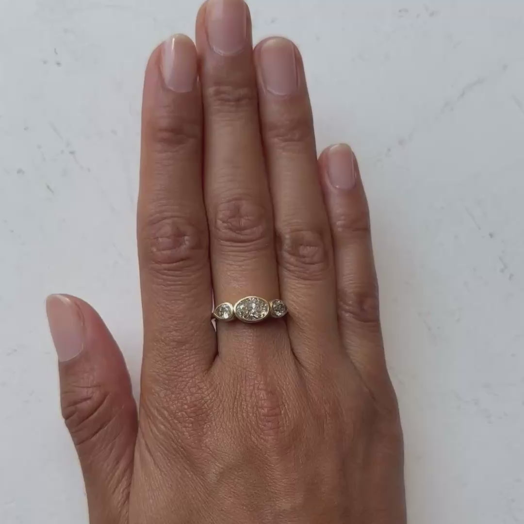 Triple Diamond Orbit Ring