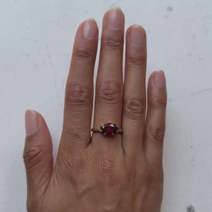 Crimson Garnet Siren Ring