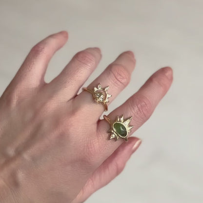 Tourmaline & Diamond Spike Ring