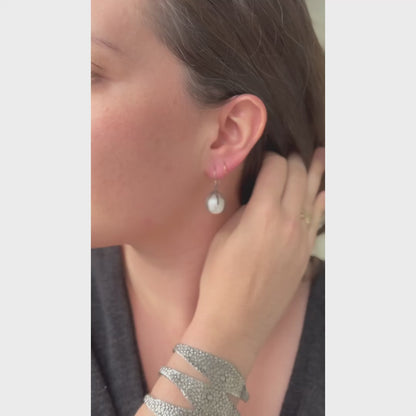 White Pearl Drop Earrings