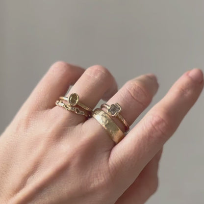 X Gray & Yellow Diamond Scatter Ring
