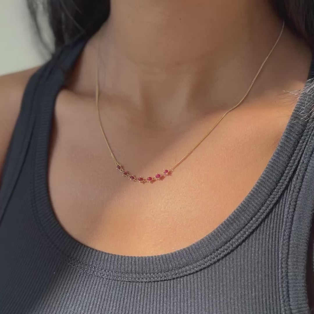 Ruby Textile Necklace
