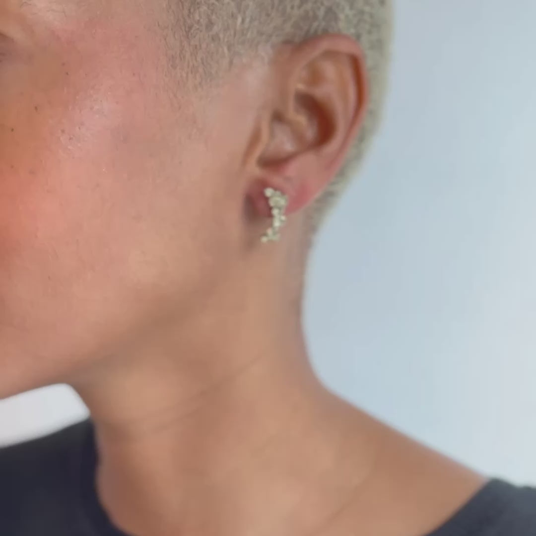 Everest Diamond Arc Earrings