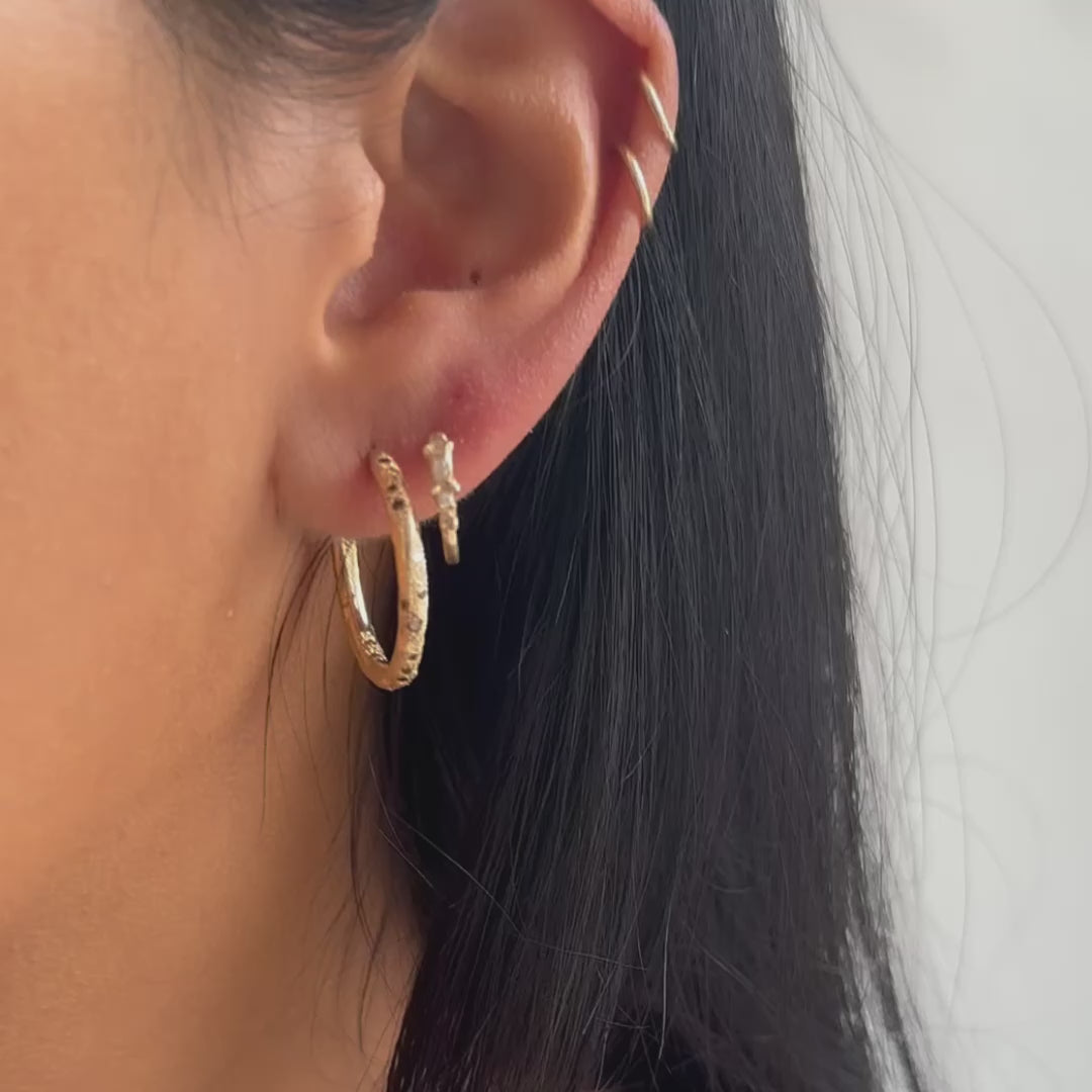 X Legacy Mixed Diamond Small Scatter Hoops