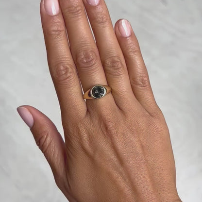 Charcoal Diamond Signet Ring