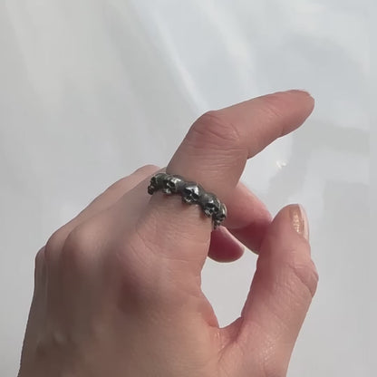 Oxidized Skull Eternity Ring