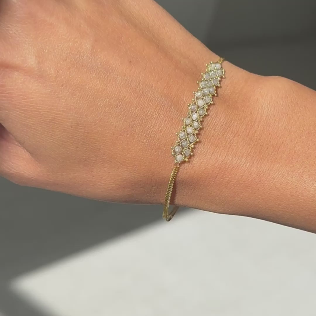 Silver Diamond Petite Woven Bracelet