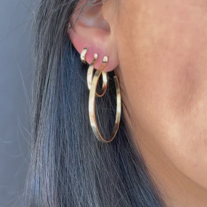 Large Plain Gold Hoops