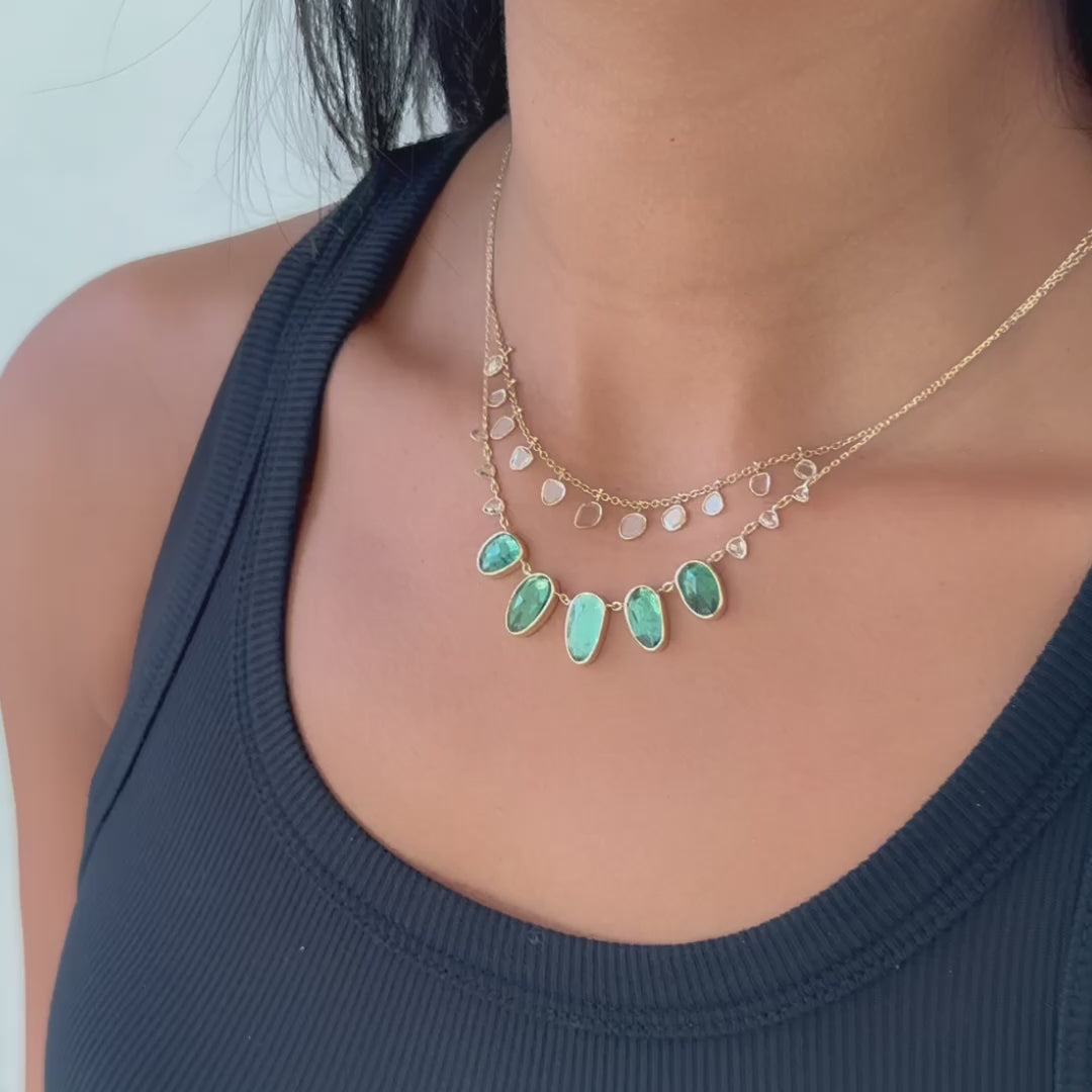 Multi Diamond Slice Necklace